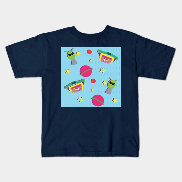 Retro Eighties Alien Fanny Pack with Rainbow Shooting Star Kids T-Shirt by MichelleBoardman